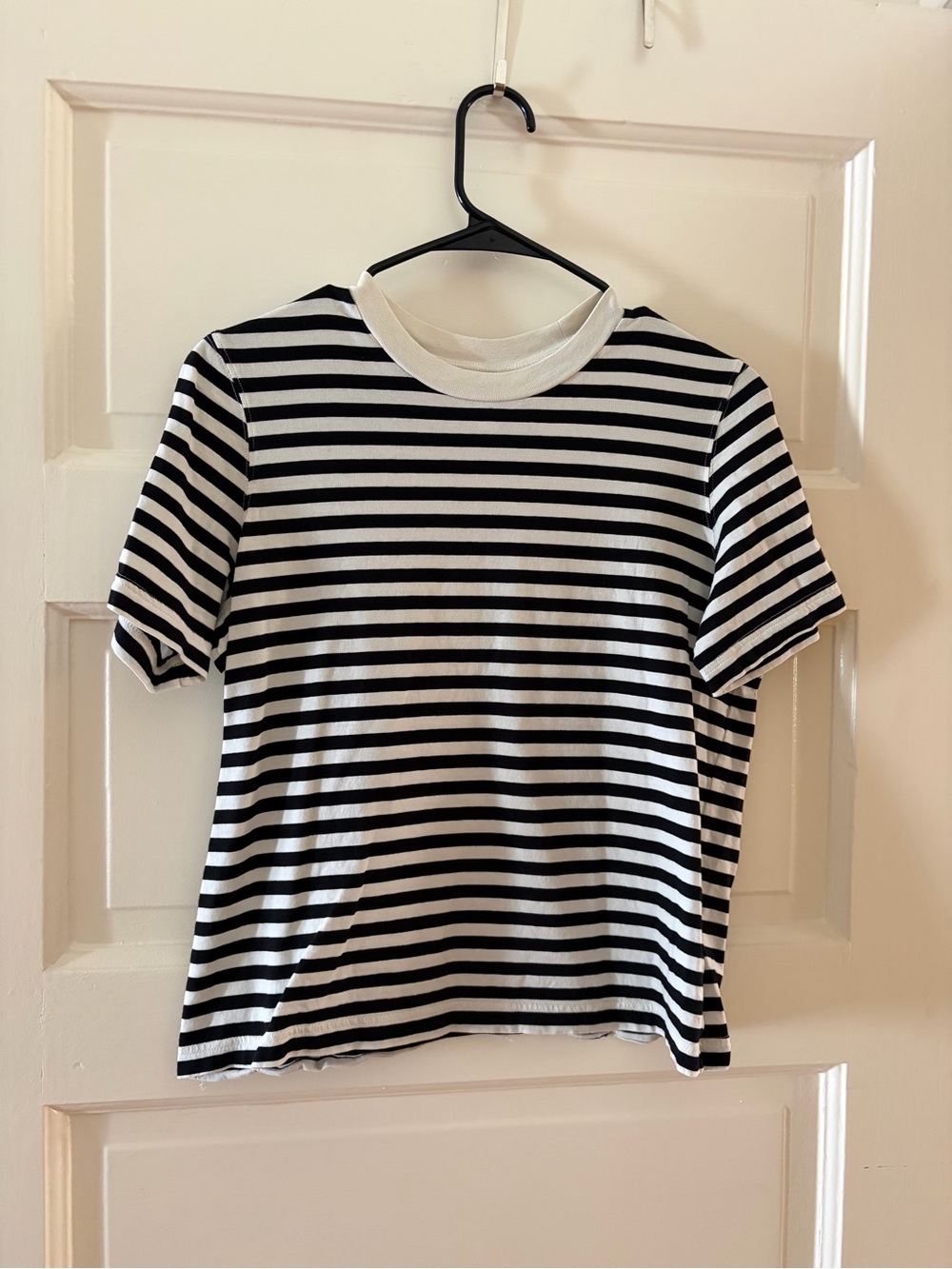& Other Stories Black and White Striped Short Sleeve Tee